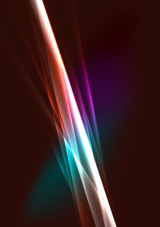 Abstract color glowing lines in dark space with stars and light effectsのイラスト素材