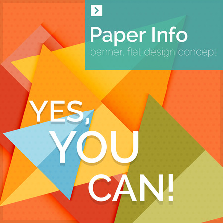 Flat design square banner with sloganのイラスト素材