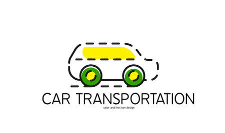 Color line icon for flat design isolated on white. Car transportationのイラスト素材