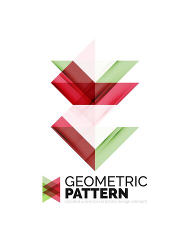 Geometric triangle mosaic pattern element isolated on white. Universal business identity element. Abstract background, online presentation website element, business identity or mobile app coverのイラスト素材