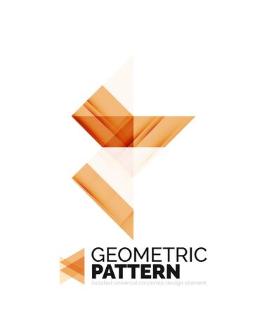 Geometric triangle mosaic pattern element isolated on white. Universal business identity element. Abstract background, online presentation website element, business identity or mobile app coverのイラスト素材