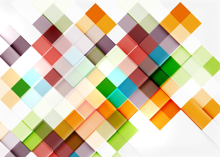 Square shape mosaic pattern design. Universal modern composition. Clean colorful mosaic tile background with copyspace. Abstract background, online presentation website element or mobile app coverのイラスト素材