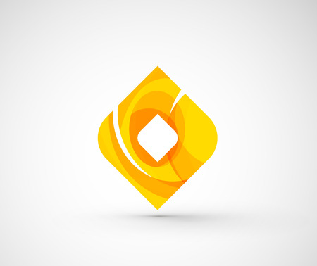 Abstract geometric company logo square, rhomb. Vector illustration of universal shape concept made of various wave overlapping elementsのイラスト素材