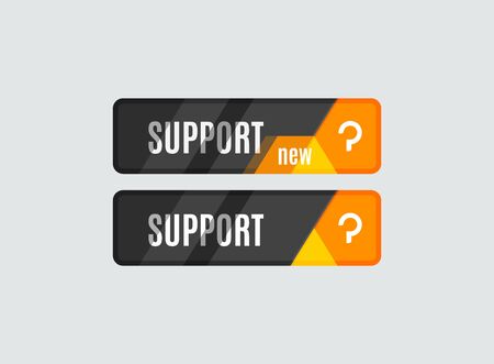 Support button, futuristic hi-tech UI design. Website, mobile applications icon, online design, business, gui or uiのイラスト素材
