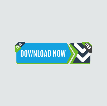 Colorful download web button with arrow. Modern flat design, paper graphic, website icon and design elementのイラスト素材