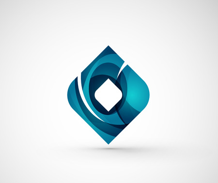 Abstract geometric company logo square, rhomb. Vector illustration of universal shape concept made of various wave overlapping elementsのイラスト素材