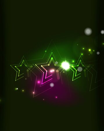Glowing star and blending colors in dark space. Vector illustration. Abstract backgroundのイラスト素材