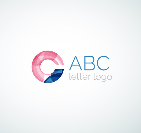 Vector alphabet letter logo. Created with transparent colorful overlapping geometric shapes, waves and flowing shapesのイラスト素材