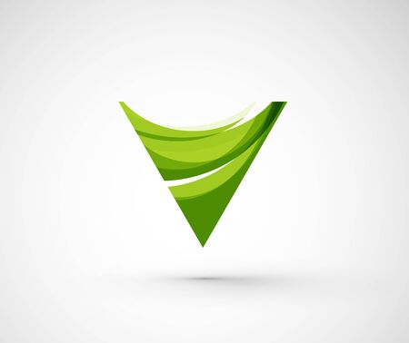 Abstract geometric company logo triangle, arrow. Vector illustration of universal shape concept made of various wave overlapping elementsのイラスト素材