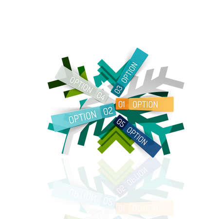 Christmas snowflake with infographic stickers. Modern holiday conceptのイラスト素材