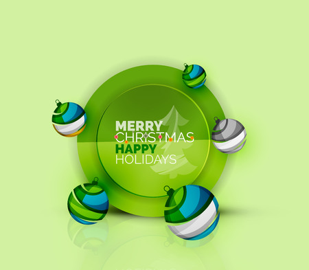 Merry Christmas tree with step and option infographics. Vector illustration. Christmas and New Year conceptのイラスト素材