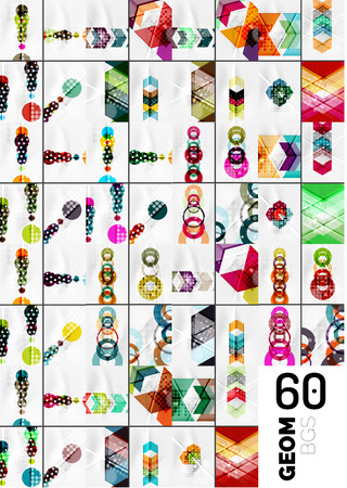 Huge mega collection of geometric shape abstract backgrounds. Vector illustrationsのイラスト素材