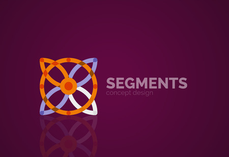 Outline minimal abstract geometric, linear business icon made of line segments, elements. Vector illustrationのイラスト素材