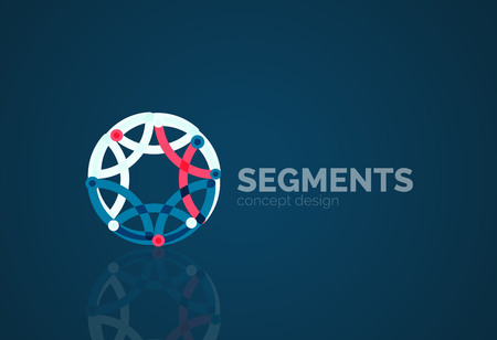 Outline minimal abstract geometric logo, linear business icon made of line segments, elements. Vector illustrationのイラスト素材