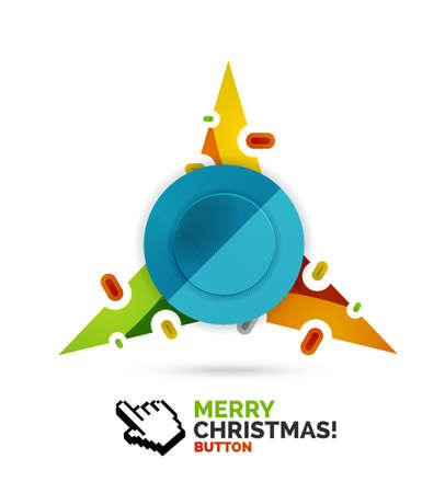 Christmas decorated internet button.. Holiday icon concept. Vector illustrationのイラスト素材