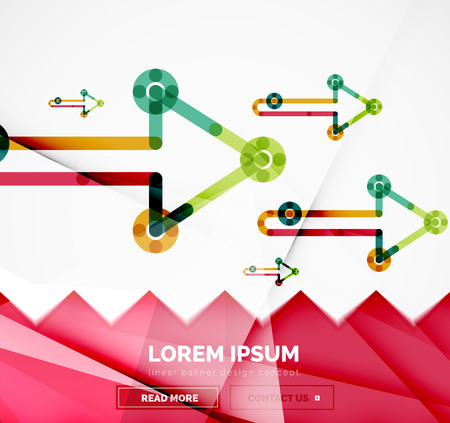 Abstract square banner template with arrows, linear design style. Vector illustrationのイラスト素材