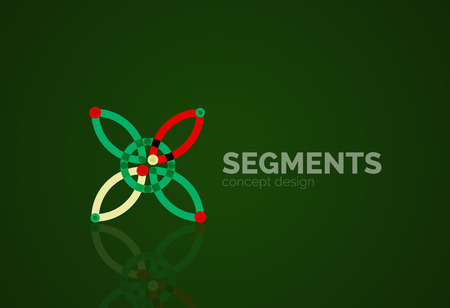 Outline minimal abstract geometric logo, linear business icon made of line segments, elements. Vector illustrationのイラスト素材