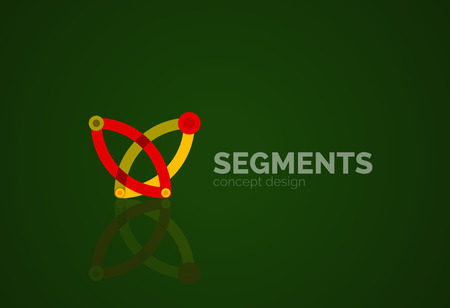 Outline minimal abstract geometric logo, linear business icon made of line segments, elements. Vector illustrationのイラスト素材