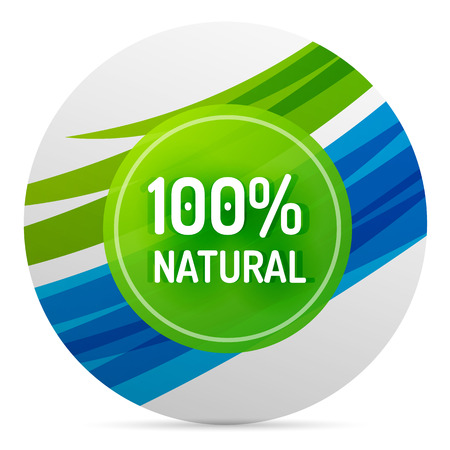Green eco concept - 100 percents natural. Vector iconのイラスト素材