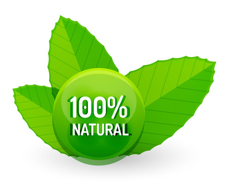 Green eco concept - 100 percents natural. Vector iconのイラスト素材