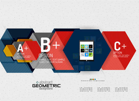 Abstract info banner with options, geometric paper style. Vector illustrationのイラスト素材
