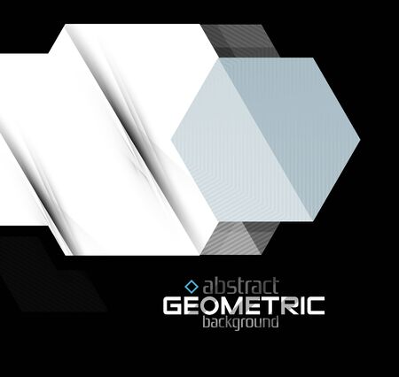 Vector color geometric shapes on black background. Illustrationのイラスト素材