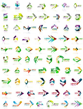 Paper style arrow mega set. Vector illustrationのイラスト素材