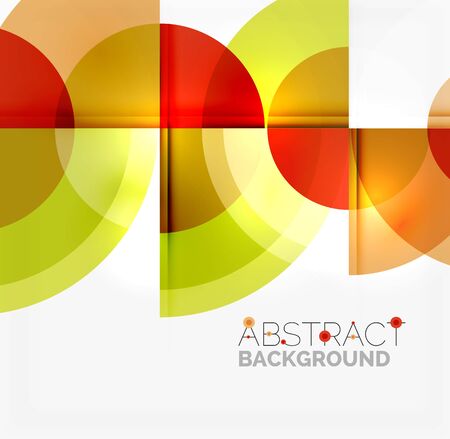 Geometric design abstract background - multicolored circles with shadow effects. Fresh business templateのイラスト素材