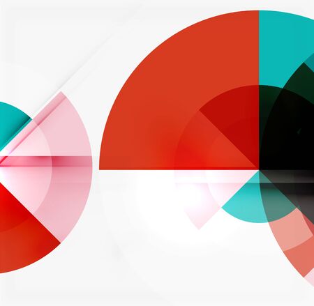 Geometric design abstract background - multicolored circles with shadow effects. Fresh business templateのイラスト素材