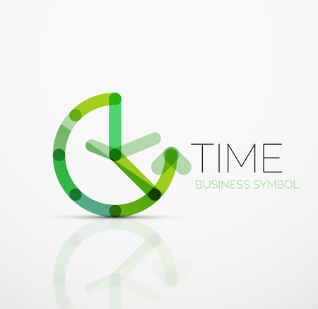 Vector abstract logo idea, time concept or clock business icon.のイラスト素材