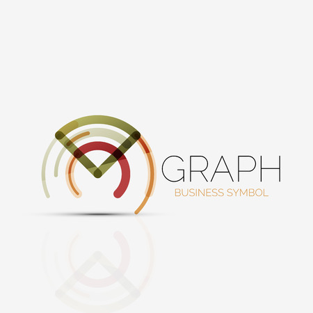 Vector abstract logo idea, linear chart or graph  business icon.のイラスト素材