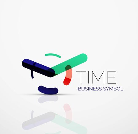 Vector abstract logo idea, time concept or clock business icon.のイラスト素材