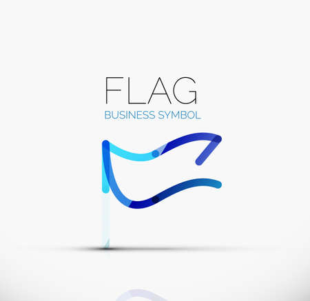 Logo flag, abstract vector linear geometric business iconのイラスト素材
