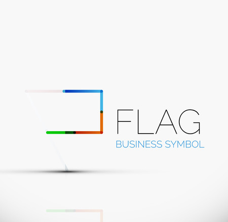 Logo flag, abstract vector linear geometric business iconのイラスト素材