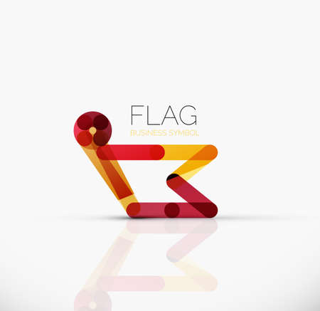 Logo flag, abstract vector linear geometric business iconのイラスト素材