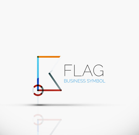 abstract vector linear geometric business iconのイラスト素材