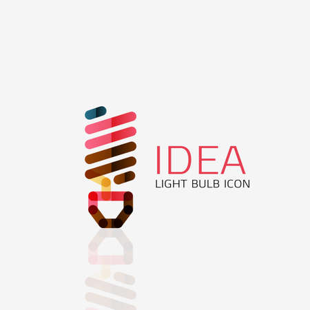Vector light bulb abstract linear geometric business icon. Fresh modern idea conceptのイラスト素材