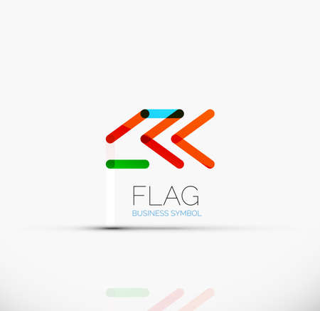 Logo flag, abstract vector linear geometric business iconのイラスト素材