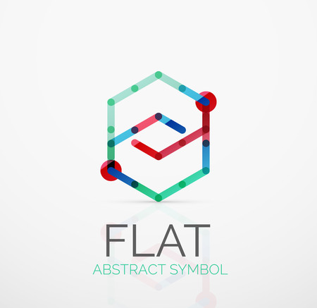 Logo - abstract minimalistic linear flat design.のイラスト素材