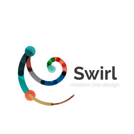 Vector swirl circle  , linear flat designのイラスト素材