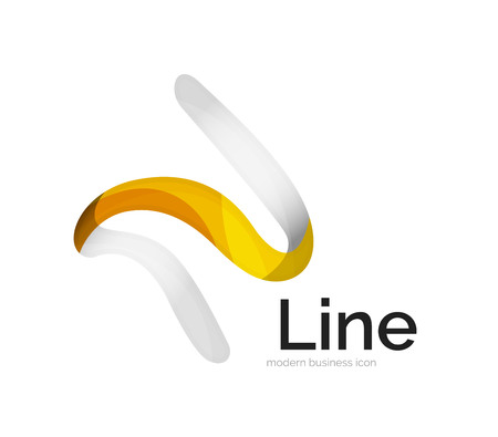 Modern vector ribbon logo, multicolored curve line with transparent elements. Business swirl iconのイラスト素材