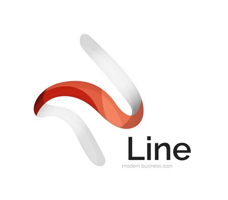 Modern vector ribbon logo, multicolored curve line with transparent elements. Business swirl iconのイラスト素材