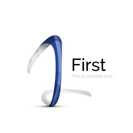 Number one, first logo ribbon designのイラスト素材