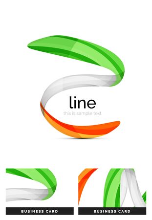 Swirl wavy ribbon, abstract concept. Vector business logoのイラスト素材
