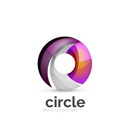 Abstract swirly round logo template. Vector illustrationのイラスト素材