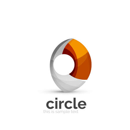 Abstract swirly round logo template. Vector illustrationのイラスト素材