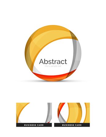 Circle logo. Transparent overlapping swirl shapes. Modern clean business icon. Vector illustration.のイラスト素材