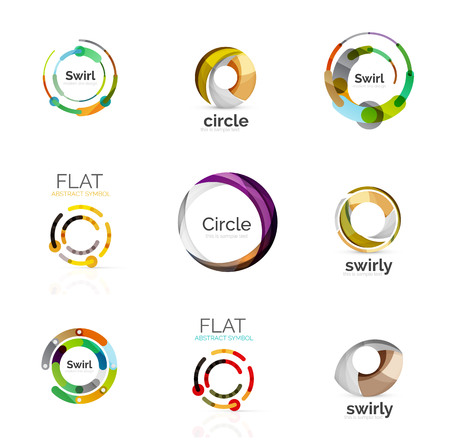 Vector collection of various circle logosのイラスト素材