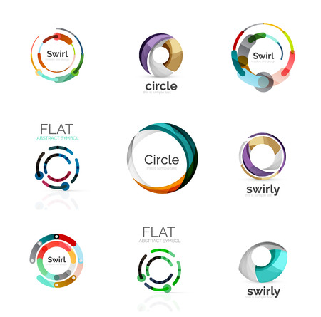 Vector collection of various circle logosのイラスト素材
