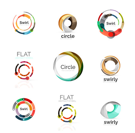 Vector collection of various circle logosのイラスト素材